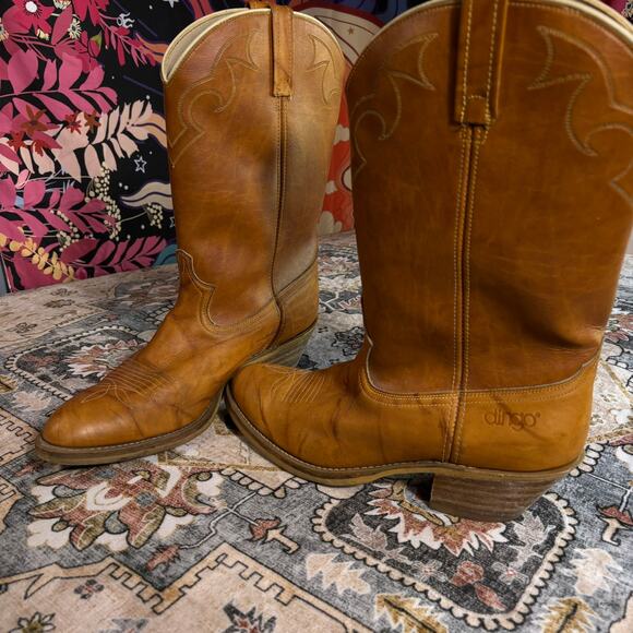 Vintage Dingo Cowboy Boots Acme Made in USA Leather Cowgirl Women's Size 11 - Picture 4 of 16